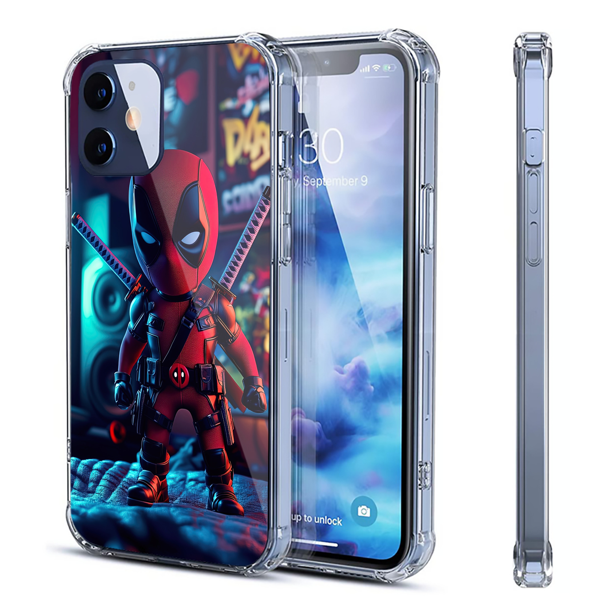 （画像用） Deadpool デッドプール 【iPhone 12シリーズ対応】透明スマホケース（クリアソフトケース）